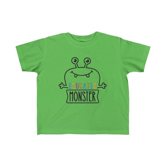 SBC Kid's Educated Monster Short Sleeve Blue Tee - Picture 3 of 11